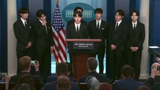 Korean boy band BTS joins Karine Jean-Pierre to give a briefing about the Biden administration's plans to combat AAPI hate