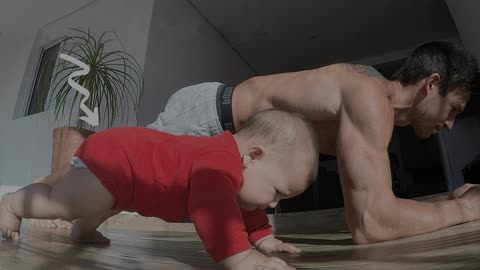 Funny Moments With Baby Exercises With Their Dads