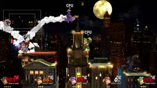 Monkey Fight! (5 Donkey Kongs) on Fourside (Super Smash Bros Ultimate)