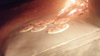 pizza on wood oven