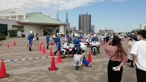 Japanese police uniform and bikes