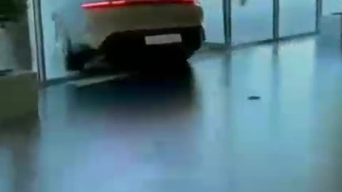 Beating porsche on the shop window