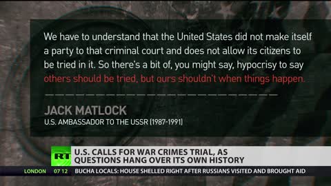 Gli USA accusano la Russia di crimini di guerra mentre infuria la crisi ucraina,ma la retorica di Washington è drasticamente diversa quando si tratta di accuse di crimini di guerra durante le sue campagne militari.