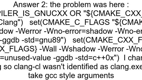 cmake detects clangcl as clang