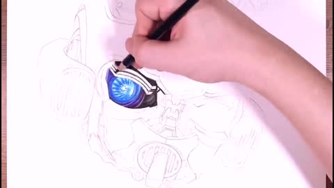 Draw The Blue Eyes Of Bumblebee