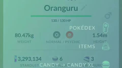 Oranguru Pokemon Caught In Pokemon Go