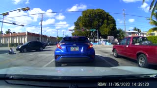 Car Knocks Pedestrian off Her Feet