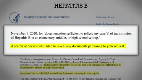Hepatitis B Doesn't Transmit in School Settings Yet It's Required By States To Enter Schools