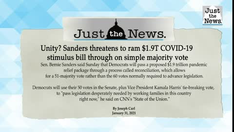 Unity? Sanders threatens to ram $1.9T COVID-19 stimulus bill through on simple majority vote