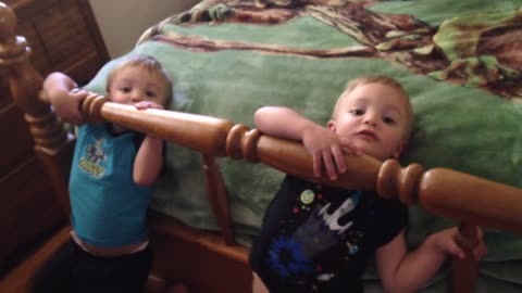 Twin Toddlers Stuck In The Bottom Of Their Bed Frame