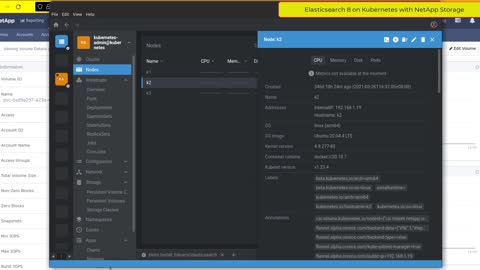 Elasticsearch 8, Kubernetes 1.23 with Trident CSI and Cinder CSI with NetApp SAN