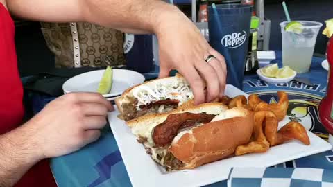 Nude Food Review - MASSIVE PHILLY CHEESE STEAK