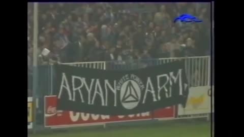 Neo-Nazi supporter at a Hungarian soccer game
