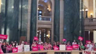 Crazed Pro-Choicers Hold Protest Inside Wisconsin's Capitol Building