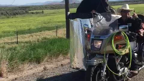 Man Transports Horse In A Sidecar Of A Motorcycle He Has Made
