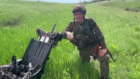 Air Combat: Ejection Seat from a downed Ukrainian MiG 29 fighter - Ukraine War 2022