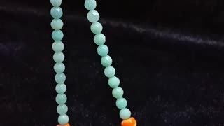 20240407-02 Natural turquoise and faceted Milky Blue Aquamarine roundle beads