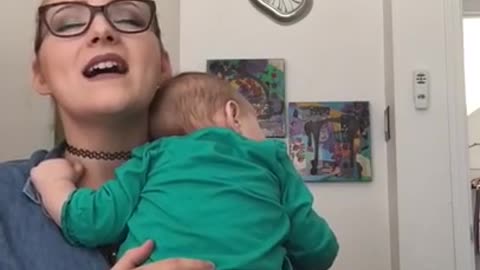 Baby Falls Asleep To Mom's Beautiful Singing