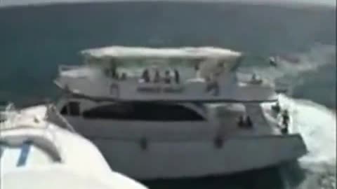 2 party boats have a collision - expensive mistake