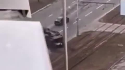 Russian Tank targets citizens