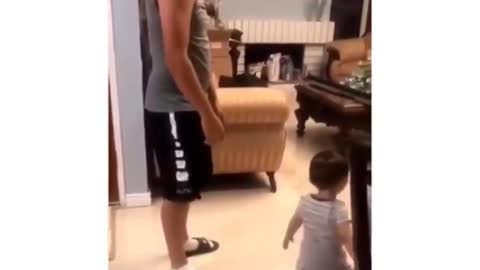Dog wants to get tossed in the air like baby!