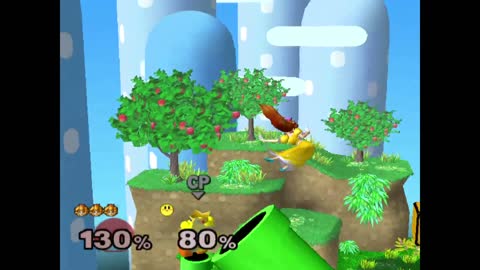 Super Smash Bros Melee (ssbm) - Peach vs Kirby (lv9 cpu)
