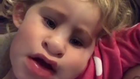 Toddler finds a funny Snapchat filter