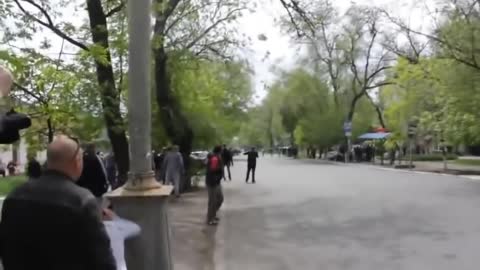 Citizens protest Azov battalion in Mariupol in 2014