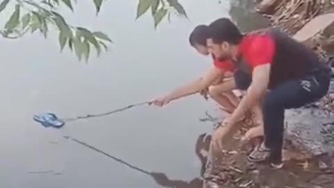 Pescando o chinelo