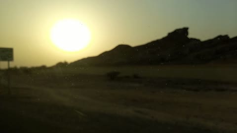 Morning time desert hill area travelling