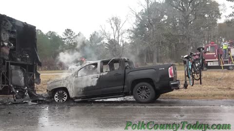RV and Pickup Burn, Livingston Texas, 01/24/21...
