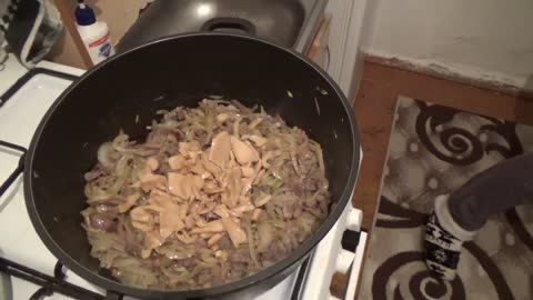 Beef stroganoff with sour cream and mushrooms (Recipe FIRE)