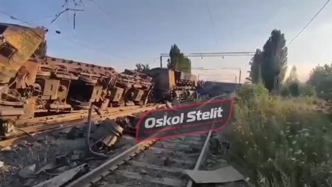 🤔💥 At night in Belgorod region, a train derailed at the Lebedynskoe Gornycho