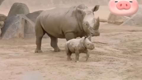 Newborn rhinoceros