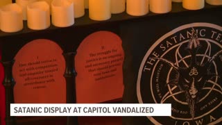 Satan Beheaded | Christian Veteran Vandalized Shrine In Iowa State Capital