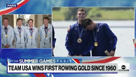 USA rowing wins 1st gold in men's fours since 1960