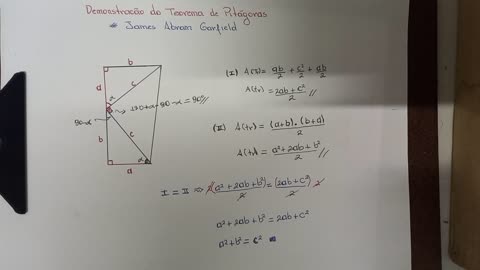 Demonstração do Teorema de Pitágoras atribuída a Garfield