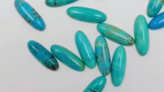 Natural turquoise blue Cabochon long oval shape 7*20mm handmade cab gift for Man