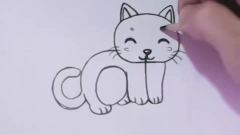 Very Easy! How to turn Words Cat Into a Cartoon Cat. (Wordtoons) learning step by step for kid