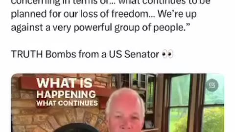 TRUTH Bombs from a US Senator "This was all pre-planned by an elite group of people.. Event 201