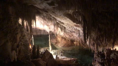 Cave with a lake on Majorca island in Spain