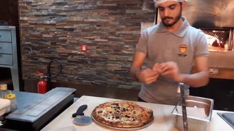 How to make 4 season pizza in fire wood oven