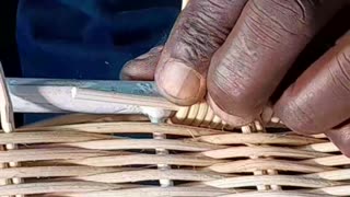 How rattan chair binding is done.