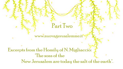 24/01/21Children of the New Jerusalem are the salt of the earth today,Homily by N.MigliaccioPart Two