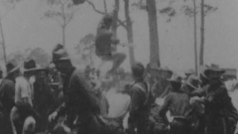 Blanket-Tossing A New Recruit, 1st Ohio Volunteers (1898 Original Black & White Film)