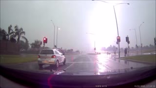 Lightning Strikes During Drive
