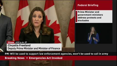 Canada Deputy PM addresses service notice for illegal blockades