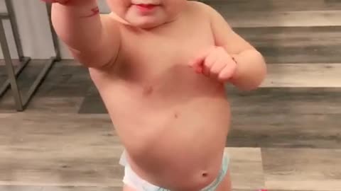 baby is cute when dancing