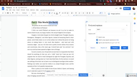 Flatland formatting a book using Google DOCS Video 3 of 5