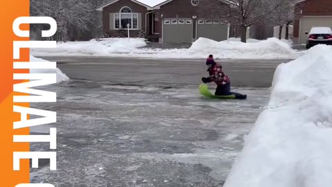Frozen Montreal's roads have turned into skating rinks, making travel a risky affair.
